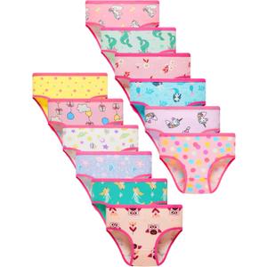 Sladatona Girls Underwear Soft Kids Briefs And Comfortable Panites (10, Pink Green Blue-sky Puple)