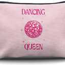 Nogrit Dancing Queen Dance Gifts - Disco Ball Bag - Hot Pink Dancer Makeup Bag