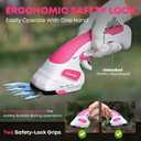 Cordless Grass Shear & Hedge Trimmer 7.2V Handheld Electric Grass Trimmer with 2 * 2000mAh Battery 2 in 1 Lightweight Shrub Trimmer Type-C Cable for Small Bushes, Lawn Edging & Garden Pink