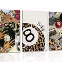 3Pcs Trendy Leopard Wall Art Black Girl Trendy Disco 8 Ball Poster Vinyl Record and Glam Nails Retro Canvas Cheetah Wall Decor Aesthetic Trendy Bedroom Music Room Bar Lounge Decor Canvas 16"x24"