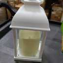 Novabright 8 Sets Wedding Lantern Aisle Decoration Including 8 Pcs White Lantern with LED Candle and 8 Pcs 32'' High Shepherds Hooks for Outdoor Wedding Weddings Holiday Decoration