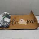 2 Pcs Halloween Door Mat Combo Set, 43" x 28" Buffalo Plaid Outdoor Doormat & 29" x 17" Non Slip Coir Halloween Welcome Mat, Ghost Welcome Mats for Front Door, Kitchen Rug, Outdoor Decor