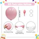 PatiCool Pastel Pink Christmas Balloons - 12 inch 100pcs Latex - Round Light Pink Balloons with 2 Ribbons for Birthday Party, Wedding, Anniversary, Baby Shower Decorations