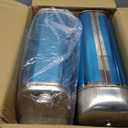 2 Pcs 5 Gallon Stainless Cooking Oil Storage Can with Guide Pipe and Lid
