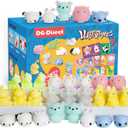 30 Packs Valentine's Day Cards with Mochi Squishy Toys, Mini Kawaii Stress Relief Squishy Toys Sets for Kids, Valentine's Day School Classroom Prizes, Valentine Exchange Gift