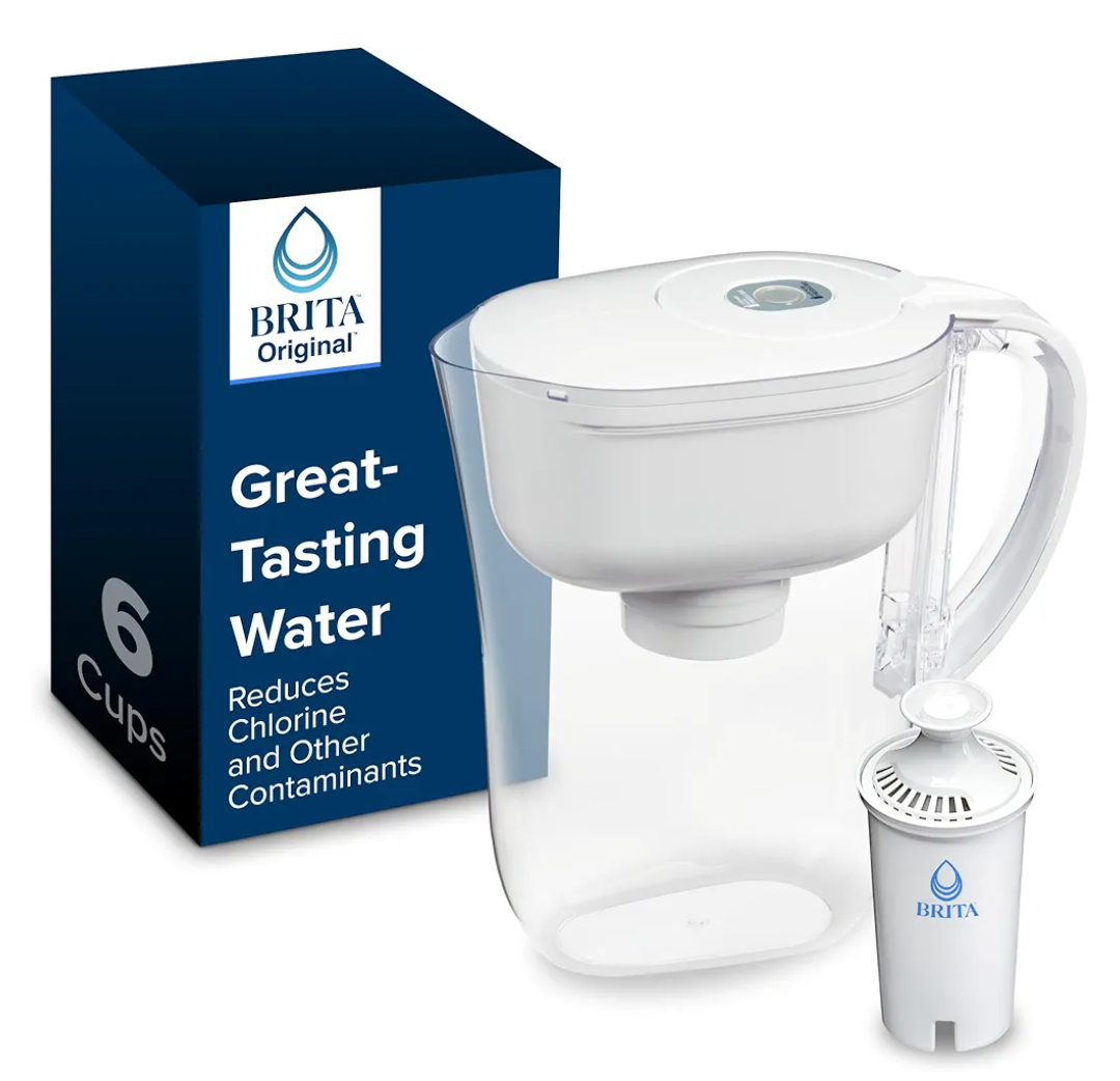 Brita Metro Water Filter Pitcher with SmartLight Change Indicator, BPA-Free, Replaces 1,800 Plastic Water Bottles a Year, Lasts Two Months, Includes 1 Filter, Small - 6-Cup Capacity, White