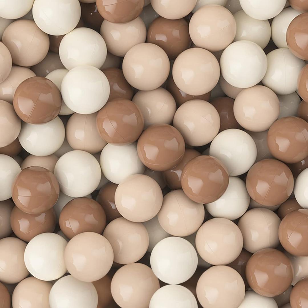 GOGOSO Ball Pit Balls for Toddlers Phthalate-Free BPA-Free Non-Toxic Crush Proof Soft Plastic Play Balls Baby Kids Shape Tent Pool Playhouse Playpen Party Decor,Coffee Brown Beige,100PCS (cofee colors)