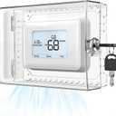 Large Thermostat Lock Box Cover with Key, Clear Thermostat Cover with Lock Compatible With Honeywell Home Thermostat On Wall, AC Lock Box Cover with Key Fits Thermostats 5"H x 6" W or Smaller