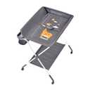 VEVOR Baby Changing Table, Foldable Diaper Change Station with Side Basket, Adjustable Height Changing Table with Lockable Wheels, Multi-Functional Nursery Storage Organizer, Dark Gray