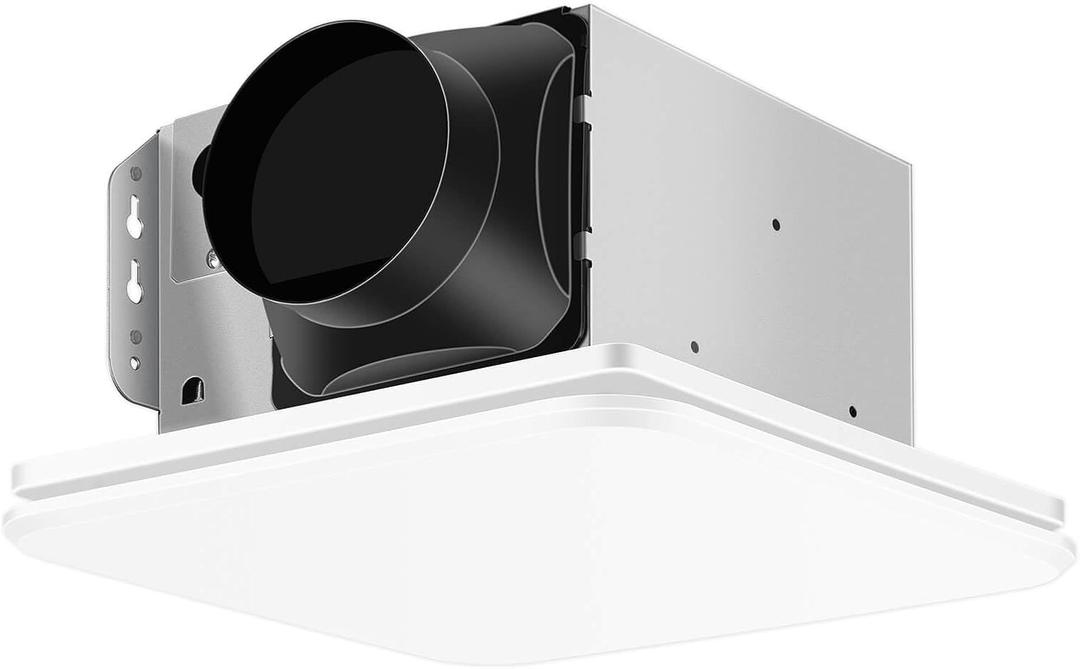 JOEAONZ Bathroom Exhaust Fan 110CFM with Hidden Grille Design, 1.0 Sones Urtra Quiet Ceiling Ventilation Fan System - Household Bathroom Extractor Fan for Home/Office/Hotel, 4 inch Diameter Outlet, 11.8 inch