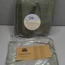 Monbix Queen Comforter Set - 7 Pieces Cationic Dyeing Olive Green Bed in a Bag Queen Bedding Sets with Comforter, Sheets, Pillowcases & Shams, Reversible Bedding Comforters Sets