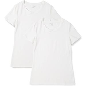 Amazon Essentials Women's Regular-Fit Short-Sleeve T-Shirt (Crewneck and V-Neck Options), Multipacks (White, S)