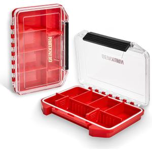 Geinxurn IPX4 Waterproof Small Storage Parts Organizer, Small Parts Case with Removable Dividers, Screwdriver Bit Set Box(2 Boxes)