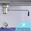 Commercial Sink Drain: 3-1/2" Sink Opening Waste Drain Valve - Brass Commercial Kitchen Sink Drain with Twist Handle - Prevents Sink Clogged Overflow for Commercial Restaurant Multi-Basin Sink