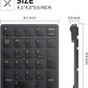 havit Bluetooth Number Pad Wireless Numeric Keypad Numpad 26 Keys Portable Mini Financial Accounting Rechargeable Numeric Pad for Windows Laptop Desktop, PC, Notebook (Black)