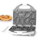 Car Waffle Maker for Kids, Halloween & Christmas Mini Waffle Maker, 8 Fun Vehicle Shaped Mini Pancake Maker, Non Stick Surface, Excellent Gift, White