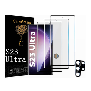Galaxy S23 Ultra Screen Protector, S23 Ultra Tempered Glass Screen Protector【3+1 Pack】 Camera Lens Protector, 9H Hardness Tempered Glass Screen Protector for Samsung Galaxy S23 Ultra