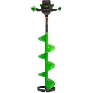 ION Alpha Plus Electric Ice Fishing Auger, Two Batteries Included, Gen 3, 40V Lithium-ion, Composite, Green