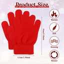 Grevosea 10 Pairs Kids Winter Gloves Full Fingers Knit Stretchy Warm Gloves Black Glove Bulk for Boys Girls 5.5" 3-10 Years
