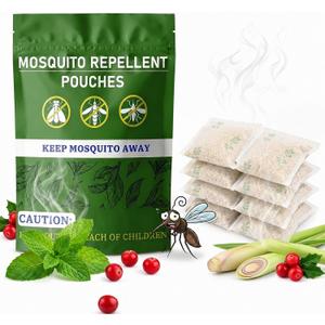 Natural Mosquito Repellent Outdoor Patio, Indoor & Outdoor Use, Mosquito Repellent Sachets for Yard, Patio, Camping & Travel, 60-Day Mosquito Control, Child&Pets Friendly- 8 Pack