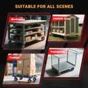 W B D WEIBIDA 5 Inch Heavy Duty Caster Wheels Set of 4, 1080 LBS Outdoor Industrial Wheels Swivel Large Rubber Casters with Brake for Workbench, Dolly, Cart, Trolley, Wagon (2 Brake & 2 Fixed)