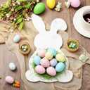 Reallnaive Easter White Bunny Cheese Board 11.8 x 7 Inch Charcuterie Cutting Board Large Decorative Stone Food Plate Tray for Easter Decoration Charcuterie Kitchen