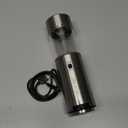 CIRCLE JOY Electric Pepper Grinder Stainless Steel Rechargeable Pepper Mill with Variable Grinding Speed, External Adjustable Coarseness, 95ml Container and White LED Light, Silver