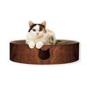 Necoichi Cat Scratcher Bowl for Indoor Cats - Cat Scratching Lounger with Reversible Usability and Extra Comfort for Lounge, Cardboard Bed Couch / (XL, Dark Cherry)