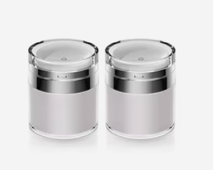 Airless Pump Jar With Labels, Refillable Cream Jar Vacuum Bottle Travel Size Empty Container for Cream and Lotion