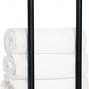 HouseAid Industrial Pipe Towel Rack, Farmhouse Bathroom Towel Storage Holder, Vintage Style Towel Organization, Wall Mounted, Matte Black (16 Inch (Black))