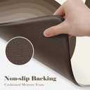 LEEVAN Rainbow Kitchen Mats for Floor Anti Fatigue,Waterproof Kitchen Rugs Sets of 2, Boho Non Slip Kitchen Rug, Cushioned Kitchen Floor Mats for Laundry Sink Office, Brown/White (17.3"x29"+17.3"x47"-0.47inch, Tan and White)