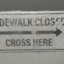 Sidewalk Closed Cross Here Sign with Right Arrow 24" x 12"