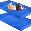 Wenqik 2 Pcs Guinea Pig Cage Liner Corrugated Plastic Cage Liner Base 2 x 4 Panel Size for Small Animals Hedgehogs Rabbits Tray, 55 x 27 Inch (Blue)