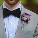 Bow Ties for Men Pre-Tie Bow Ties Vintage Tuxedo Velvet Bow Ties Cufflinks Pocket Square Sets With Gift Box (Black)