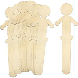100 Pack Jumbo People Craft Sticks 5.25" Wooden People Sticks for Classroom