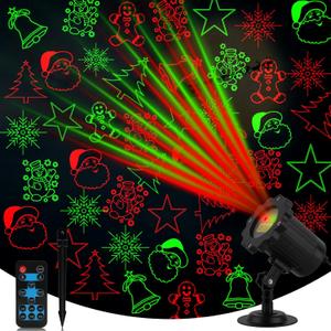 Yokgrass Christmas Projector Lights Outdoor, Waterproof Christmas Laser Projector Lights with Remote, Christmas Spotlight Decorations for Party Yard Garden Outdoor Indoor, SE369