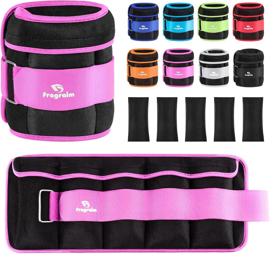 Adjustable Ankle Weights 1-3/4/5/6/8/10/12/15/20 LBS Pair with Removable Weight for Jogging, Gymnastics, Aerobics, Physical Therapy (Purple)