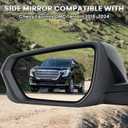 Driver Side Mirror Compatible with 2018-2024 Chevy Equinox GMC Terrain with Heated Blind Spot Detection Turn Signal Power Glass Manual Folding Left Mirrors Black (8 Pins)