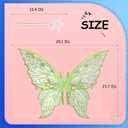 Fairy Wings for AdultsFairy Costume Set with Floral Garland, Fairy Hair Tinsel, Wand & Elf Ears  29"x21" Organza Butterfly Wings  Ideal for Cosplay, Party, Green
