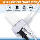 2 Pack Clear Extension Cord with Foot Switch 3 Outlet 10FT Invisible Extension Cord 2 Prong Power Cable Male to Female, for Christmas Tree Lighting Holiday Lighting, UL-Certified, 13A/125V, 2 x 16 AWG