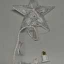 Christmas Tree Topper Lighted Star with Built-in 10 Replaceable Bulbs, 9.5 Clear Five-Pointed Star Tree Topper Plug in for Indoor Office Xmas New Year Holiday Tree Decoration, Warm White