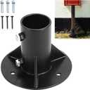 1PC Round Posts Base Bracket 2" Base Flange Chain Link Fence Flange Heavy Solid Pole Floor Flange for Holding Fence Mailbox Pergola Railing Deck Round Posts (OD 1-7/8'') with Screws