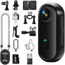 4K Mini Body Camera, Wearable Action Body Cam, Sports Action Camera, Thumb Size Hands-Free Recording Body Worn Camera, Premium Portable Camcorder Mount Anywhere for Work, Travel, Fishing, Pet Walking
