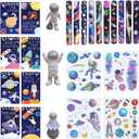 LaVenty Space Party Favor Space Themed Birthday Supplies Mini Notebook Stickers Wristbands Birthday Goodie Bag Fillers
