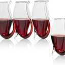 The Wine Savant Crystal Port and Dessert Wine Sippers, Dry Sherry, Cordial, Aperitif & Nosing Copitas Tasting Glass - Dinner Drink Glassware Glasses | Set of 4-3 oz Sipper | -