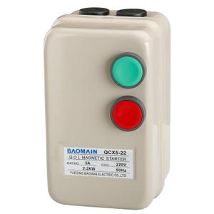 Baomain Magnetic Electric Motor Starter Control QCX5-22 AC 220V 3.2-5A 3HP 1.5-2.2KW 3 Phase