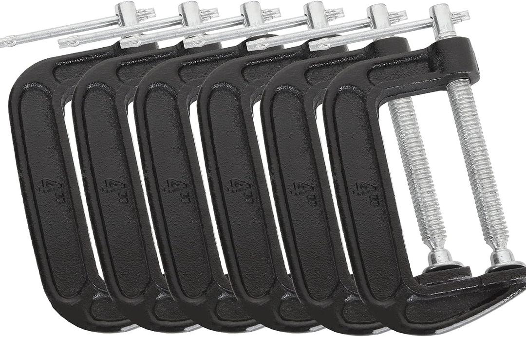 6 PCS C-Clamps 4 Inch Heavy Duty Steel C Clamp - Industrial Strength C Clamp Set for Woodworking, Welding, Building