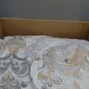 Drucon Grey Paisley Quilt Set King 3 Pieces Boho Paisley Floral Quilt Coverlet Set Soft Microfiber Lightweight Bedding Quilt for All Season (King, 104"x90")