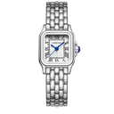CHEETAH Gold Watches for Women with Small Vintage Bracelet, Rectangular Case Roman Dial, silver white