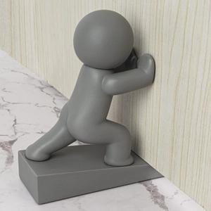 Cute Door Stopper, Decorative Door Stop, Protects Your Floors, Gray 2 Pack (Patented)